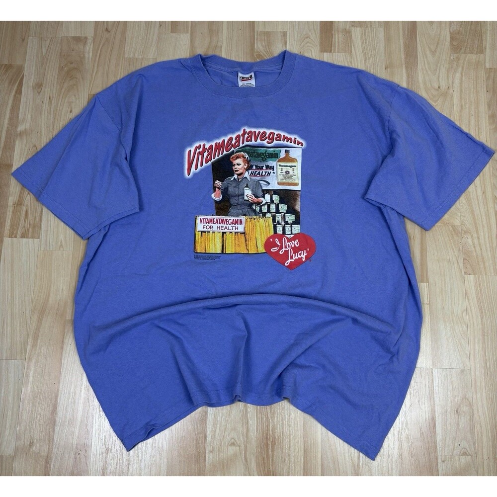 Vintage Y2K 2003 Vitameatavegamin Graphic Promo T-Shirt / Purple / Size XXL